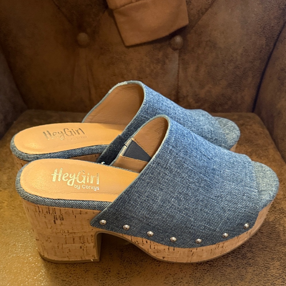 Corkys Denim Open-Toe Platform Heels - Picture 6 of 6